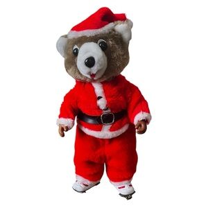 Vintage Roller Skating Santa Bear